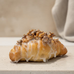 Croissant with ferrero rocher–style topping